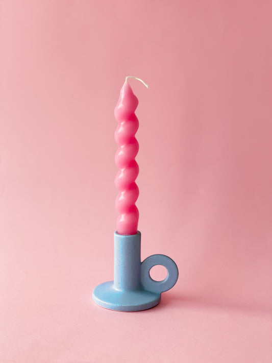 Spiral Taper Candle - Pink