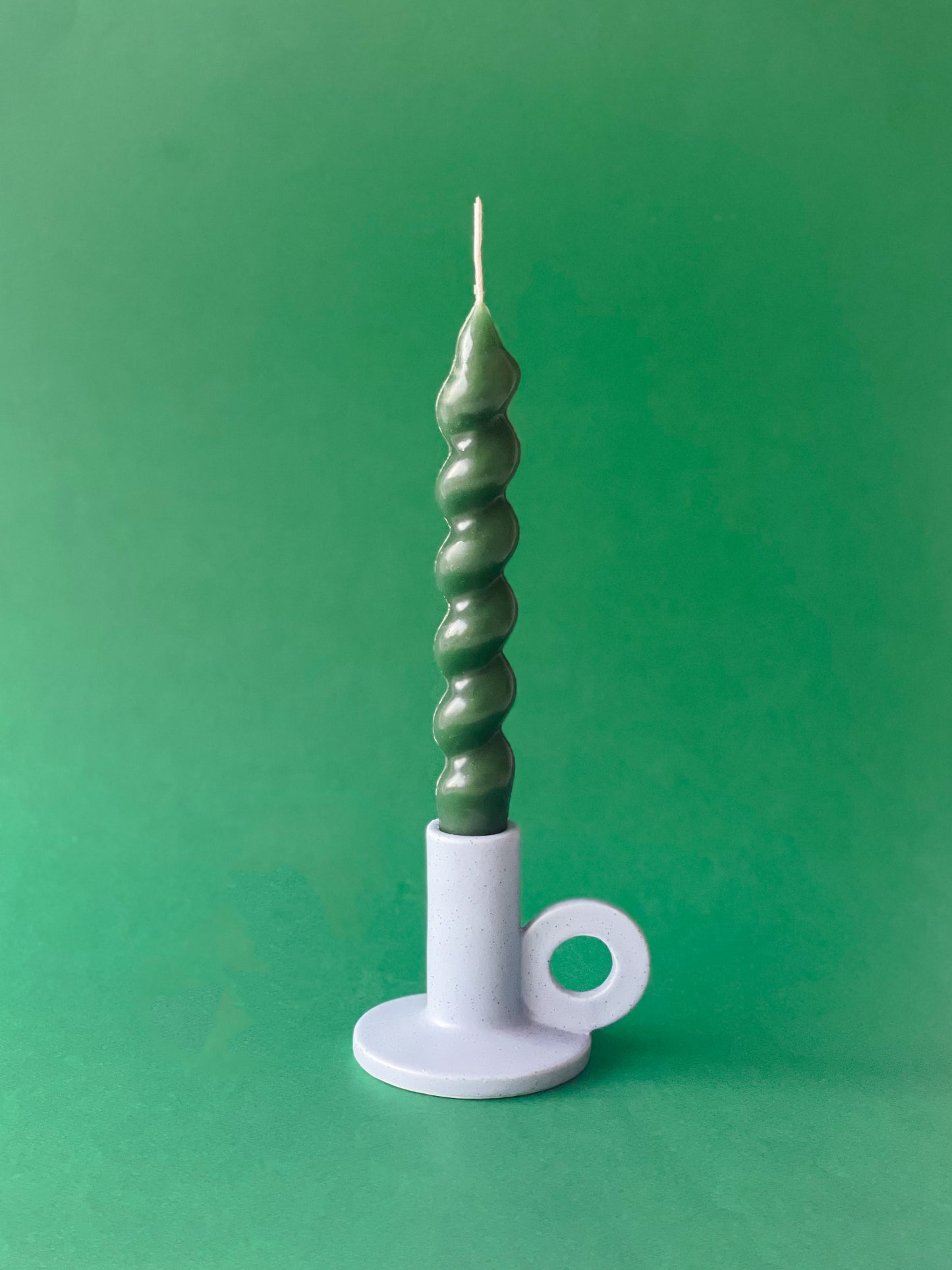 Spiral Taper Candle - Dark Green
