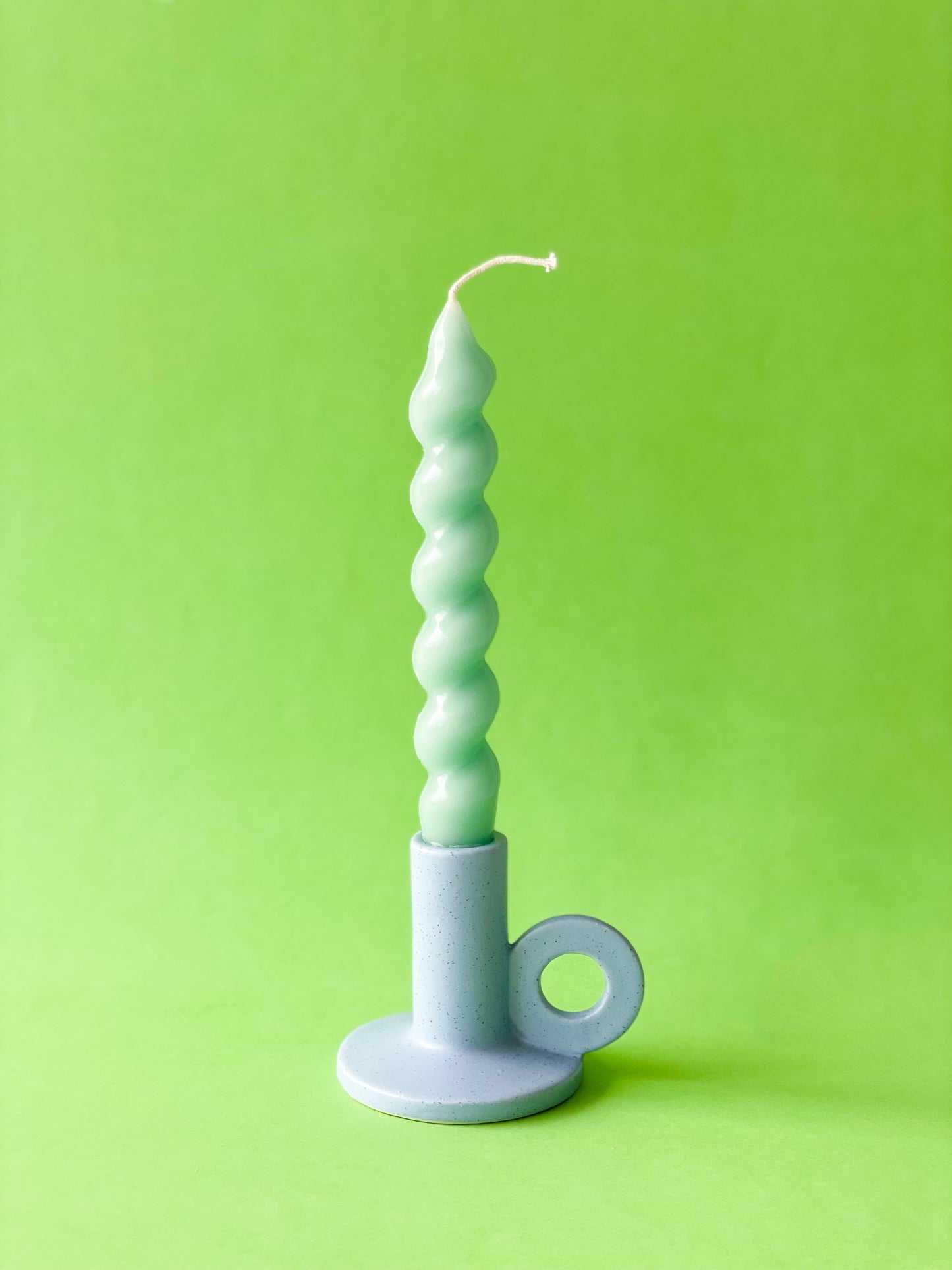 Spiral Taper Candle - Green